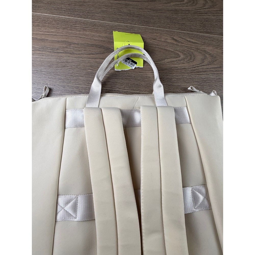 All in Motion Neoprene Tote Backpack Cream Off White Laptop Sleeve Athletic NWT - Picture 4 of 11